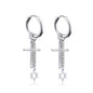 New Punk Stainless Steel Chain Hoop Earrings For Women Men 2021 Trendy Goth Pop Hip Hop Pendants Ear Jewelry Accessories Earring