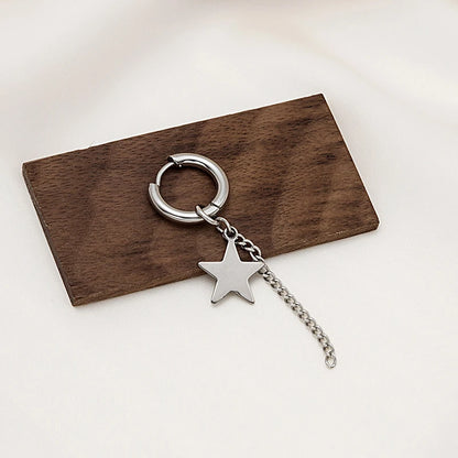 1 Pairs Fashion Punk Gothic Stainless Steel Drop Earrings Studs for Women Men Gothic Street Pop Hip Hop Rock Ear Jewelry Gift