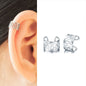 Shiny Silver Color Crystal Tassel Non-Piercing Cuff Ear Clip Earring For Women Rhinestone Star Fake Cartilage Piercing Jewelry