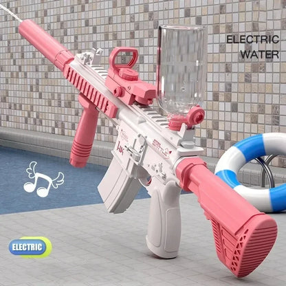 Pistola de agua eléctrica, totalmente automática, juguete de tiro, ideal para la playa, el verano y actividades al aire libre. Regalo perfecto para niños y adultos. Modelo M416.