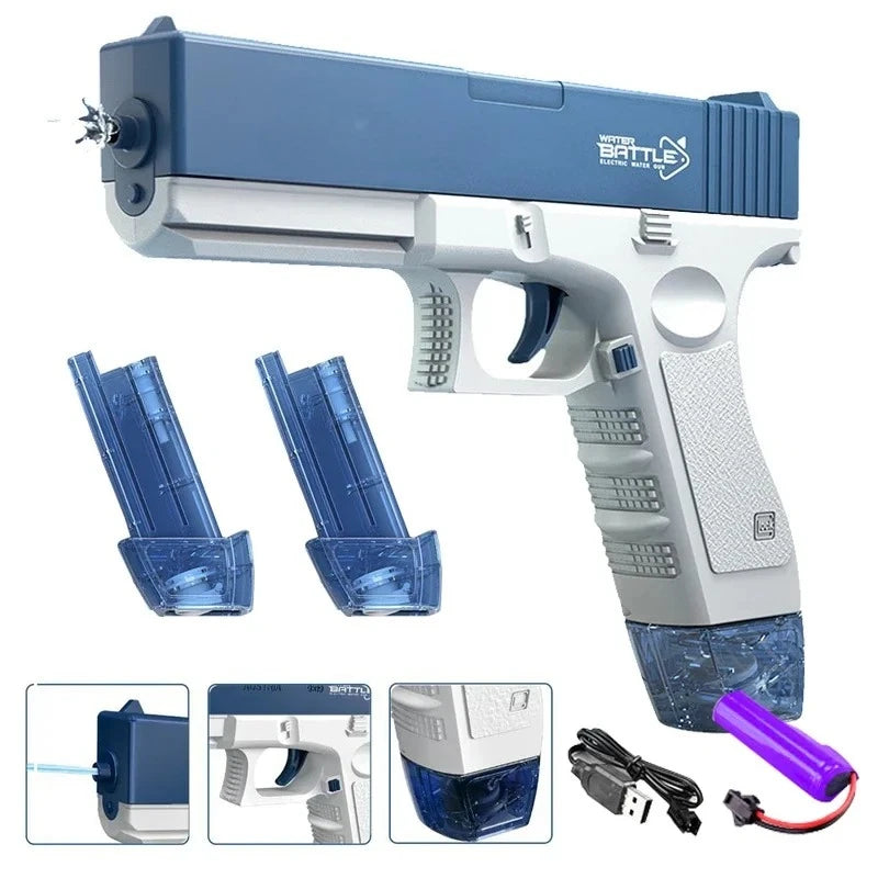 Pistola de agua eléctrica, totalmente automática, juguete de tiro, ideal para la playa, el verano y actividades al aire libre. Regalo perfecto para niños y adultos. Modelo M416.