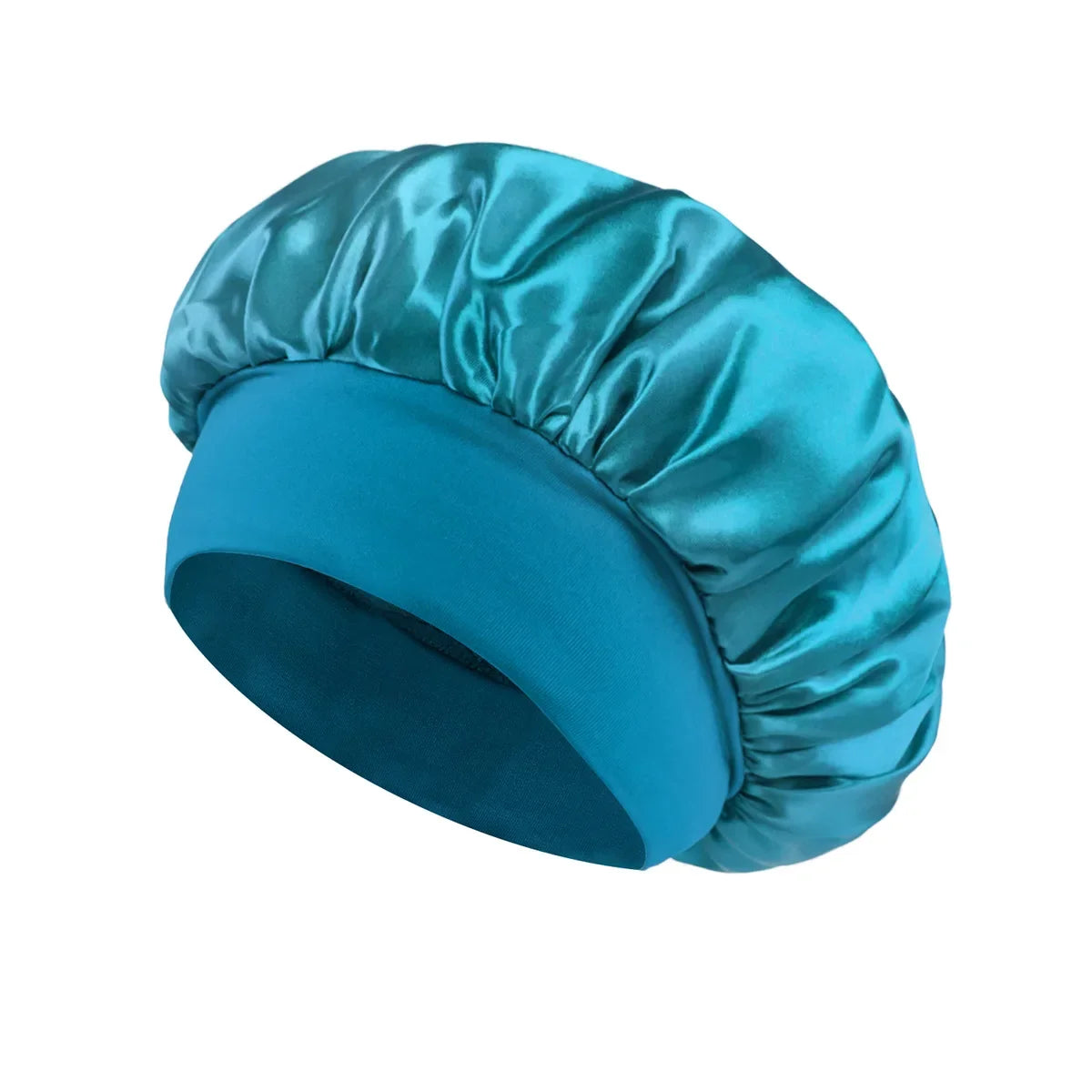 Gorro de satén para mujer, ideal para dormir y cuidar el cabello. Gorro de seda de ala ancha con banda elástica suave.