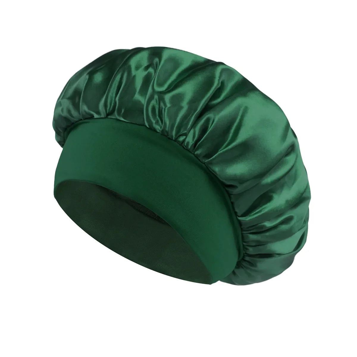 Gorro de satén para mujer, ideal para dormir y cuidar el cabello. Gorro de seda de ala ancha con banda elástica suave.