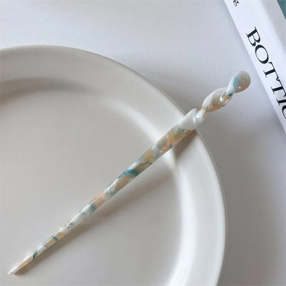 Vintage Chinese Style Hair Sticks for Women Girls Fashion Acetate Chopstick Shaped Hair Clips Pins Jewelry Hair Accessories