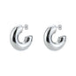 1 Pair Smooth Circle C Shape Clip Earrings For Women Lightweight Without Piercing Cartilage Ear Cuff Gold Silver Color Earrings