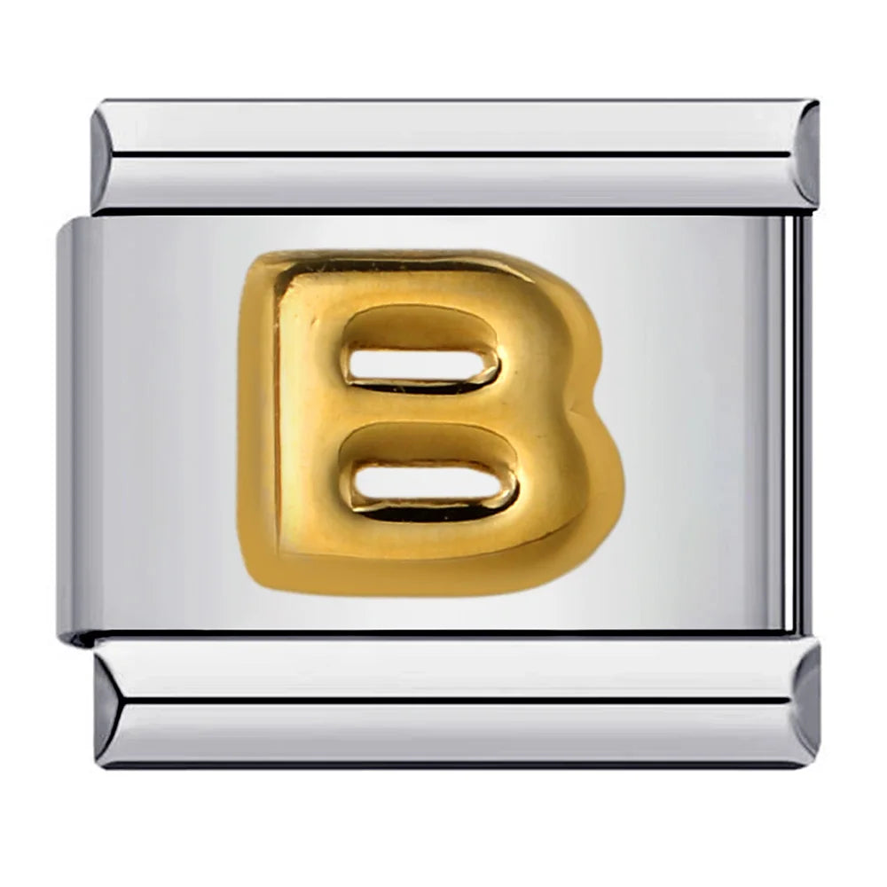 Trendy Italian Charms Bracelet 26 English A-Z Letter Name Custom Gold Color DIY Jewelry Making Gift Hand Bangle Chain Jewellry