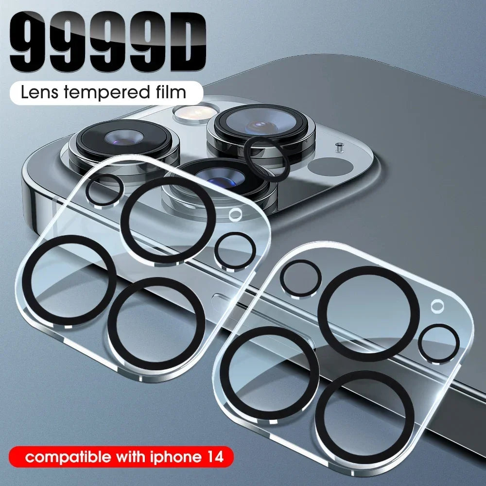 4 protectores de pantalla de cristal templado HD para la cámara trasera del iPhone 13 Mini, 13, 14, 15, 16 y 17 Pro Max. Protector de lente trasera, película de cristal antirrayas.