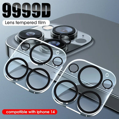 4 protectores de pantalla de cristal templado HD para la cámara trasera del iPhone 13 Mini, 13, 14, 15, 16 y 17 Pro Max. Protector de lente trasera, película de cristal antirrayas.