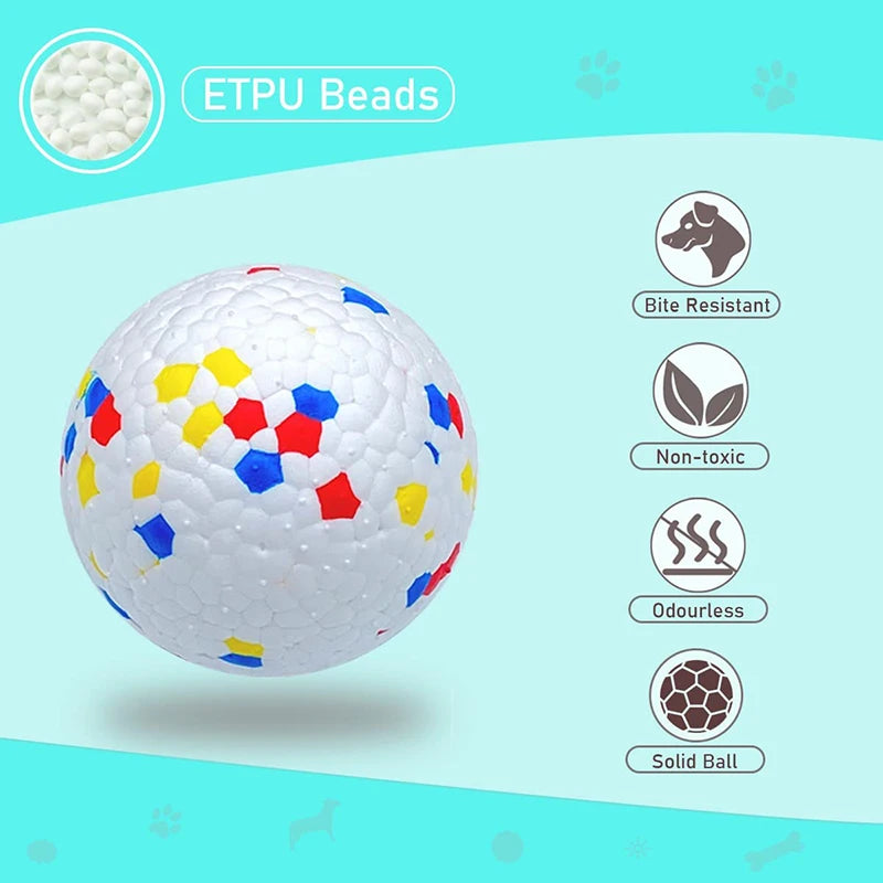 Pelotas de juguete resistentes a mordidas para perros pequeños y grandes. Pelota masticable de E-TPU de alta elasticidad. Juguete interactivo para cachorros que no chirría.