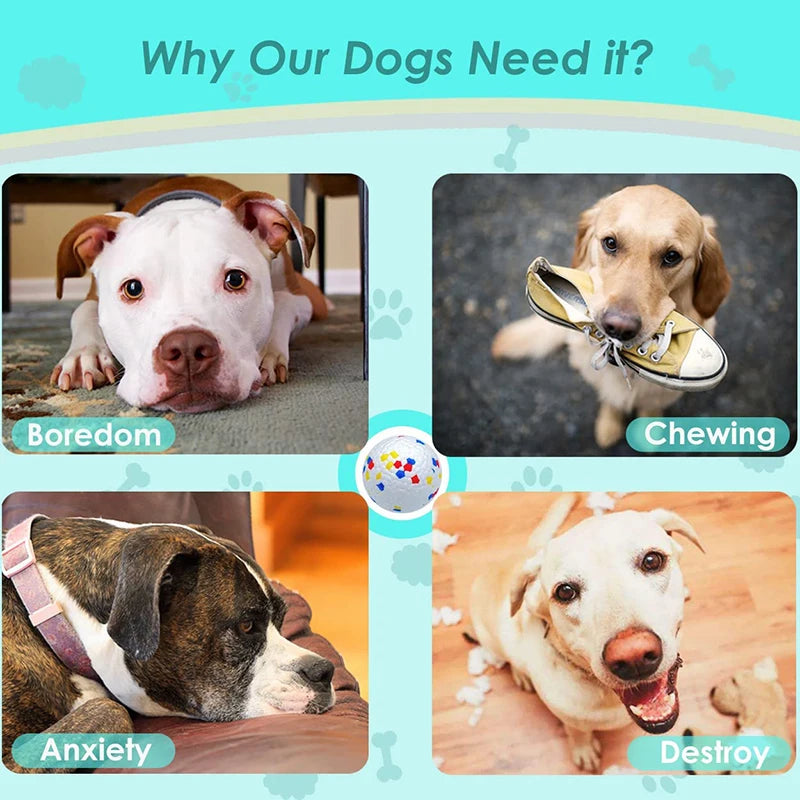 Pelotas de juguete resistentes a mordidas para perros pequeños y grandes. Pelota masticable de E-TPU de alta elasticidad. Juguete interactivo para cachorros que no chirría.