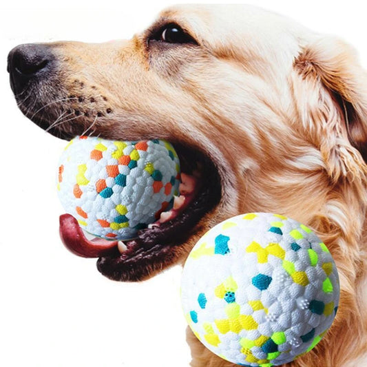Pelotas de juguete resistentes a mordidas para perros pequeños y grandes. Pelota masticable de E-TPU de alta elasticidad. Juguete interactivo para cachorros que no chirría.