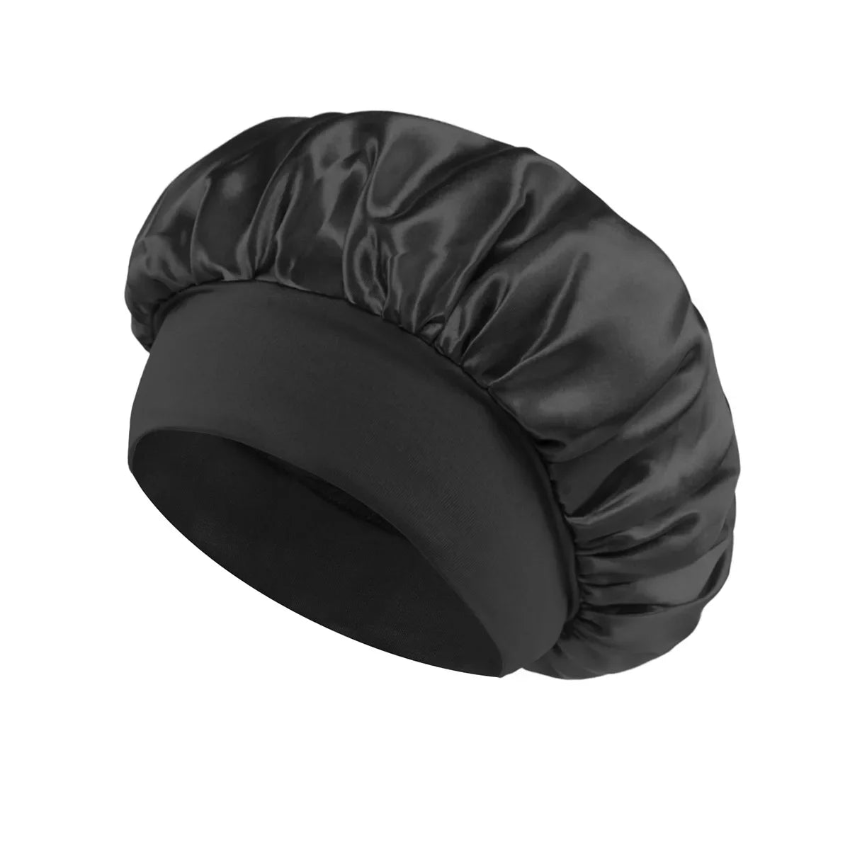 Gorro de satén para mujer, ideal para dormir y cuidar el cabello. Gorro de seda de ala ancha con banda elástica suave.