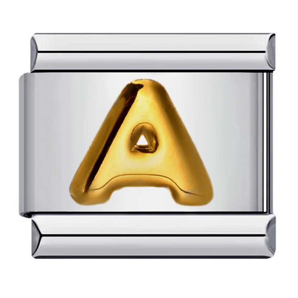 Trendy Italian Charms Bracelet 26 English A-Z Letter Name Custom Gold Color DIY Jewelry Making Gift Hand Bangle Chain Jewellry