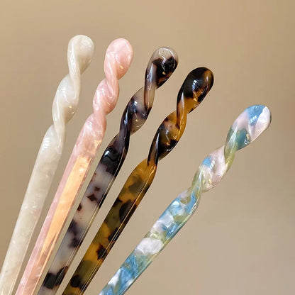 Vintage Chinese Style Hair Sticks for Women Girls Fashion Acetate Chopstick Shaped Hair Clips Pins Jewelry Hair Accessories