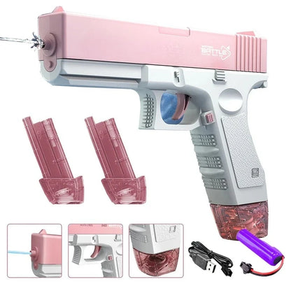 Pistola de agua eléctrica, totalmente automática, juguete de tiro, ideal para la playa, el verano y actividades al aire libre. Regalo perfecto para niños y adultos. Modelo M416.