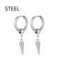 1 Pairs Fashion Punk Gothic Stainless Steel Drop Earrings Studs for Women Men Gothic Street Pop Hip Hop Rock Ear Jewelry Gift