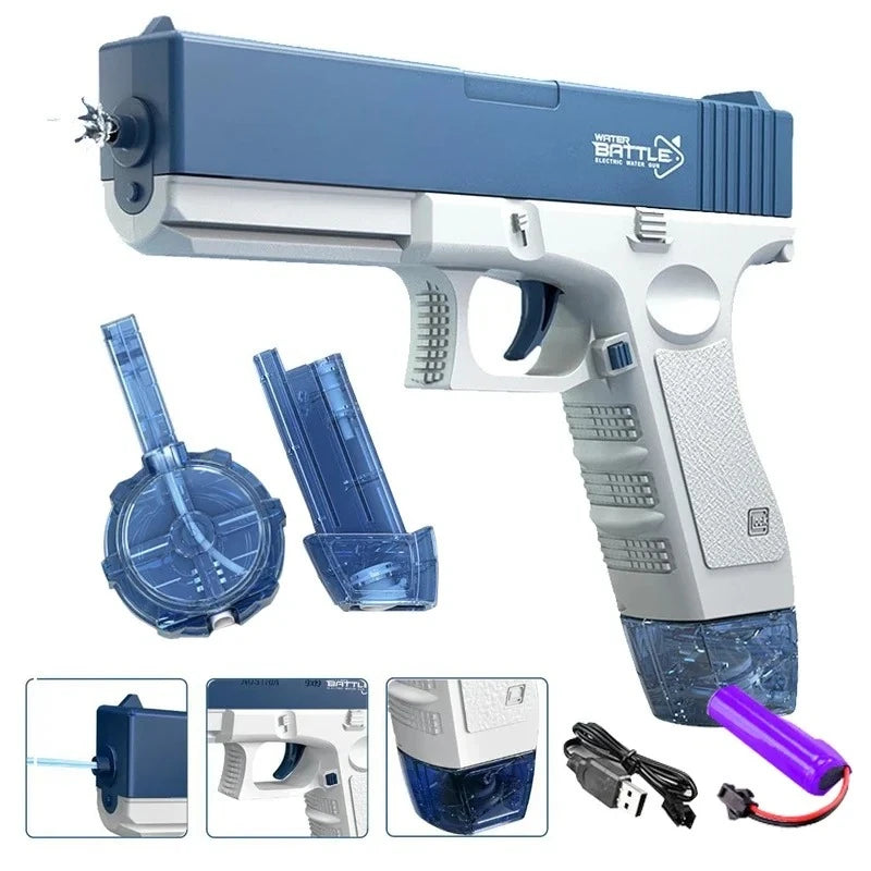 Pistola de agua eléctrica, totalmente automática, juguete de tiro, ideal para la playa, el verano y actividades al aire libre. Regalo perfecto para niños y adultos. Modelo M416.