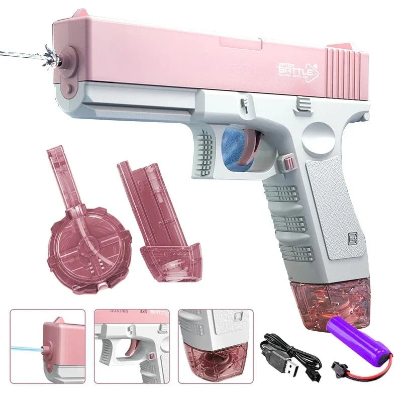 Pistola de agua eléctrica, totalmente automática, juguete de tiro, ideal para la playa, el verano y actividades al aire libre. Regalo perfecto para niños y adultos. Modelo M416.