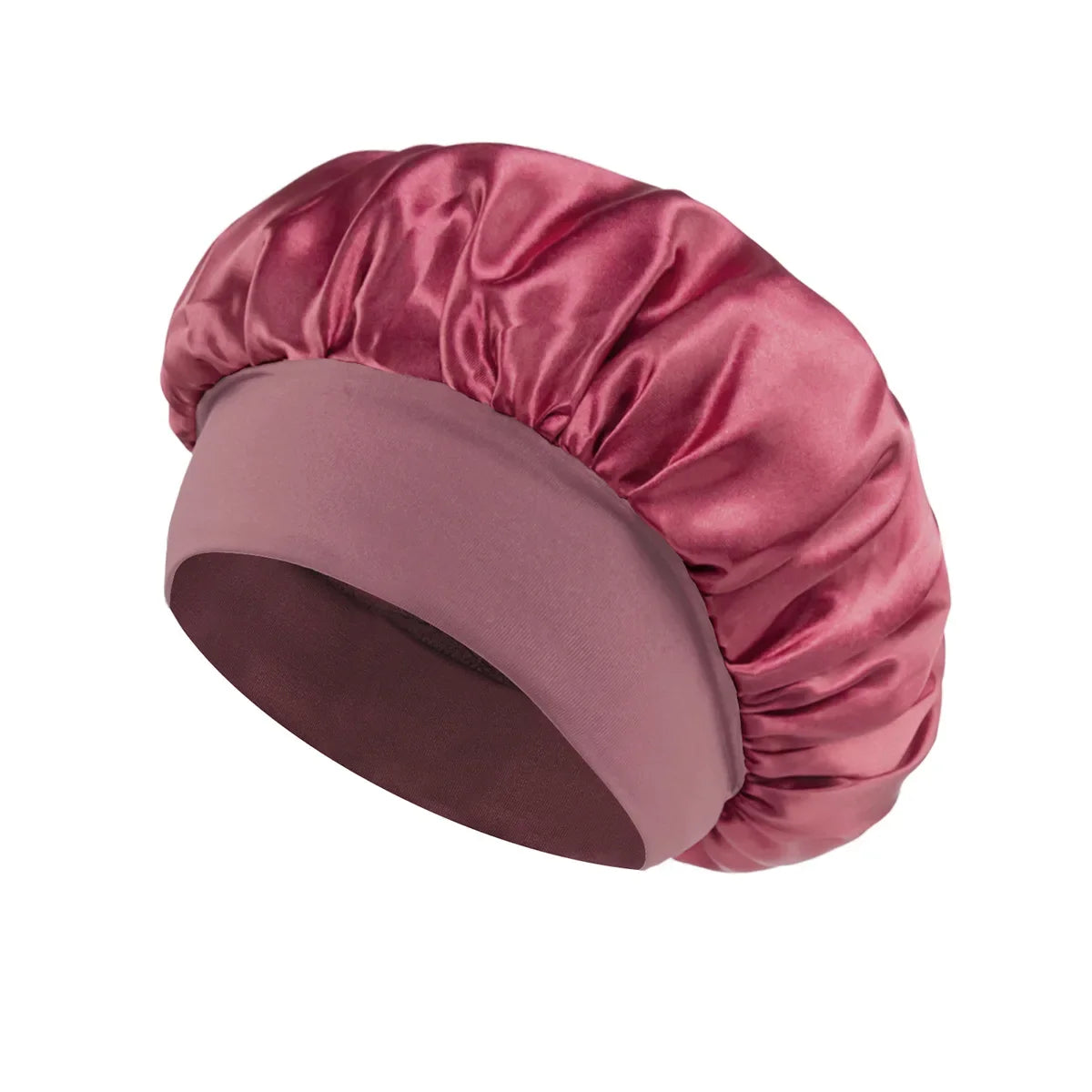 Gorro de satén para mujer, ideal para dormir y cuidar el cabello. Gorro de seda de ala ancha con banda elástica suave.