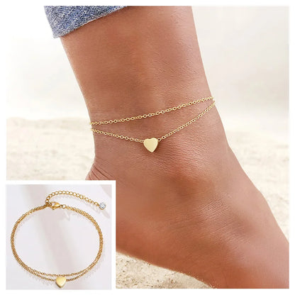 Snake Chain Anklet for Women Girls Adjustable Summer Beach Chain Anklet Bracelet Mother's Day Gifts Stainless Steel Not Allergic