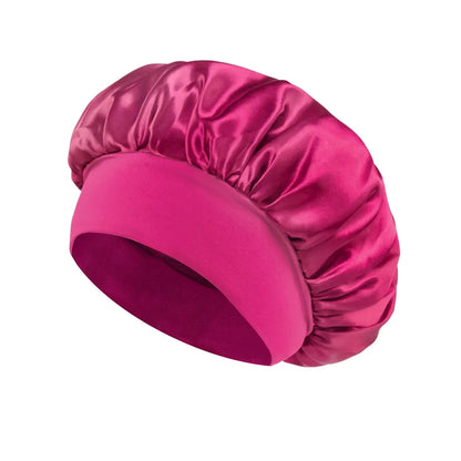 Gorro de satén para mujer, ideal para dormir y cuidar el cabello. Gorro de seda de ala ancha con banda elástica suave.