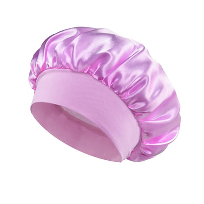Gorro de satén para mujer, ideal para dormir y cuidar el cabello. Gorro de seda de ala ancha con banda elástica suave.