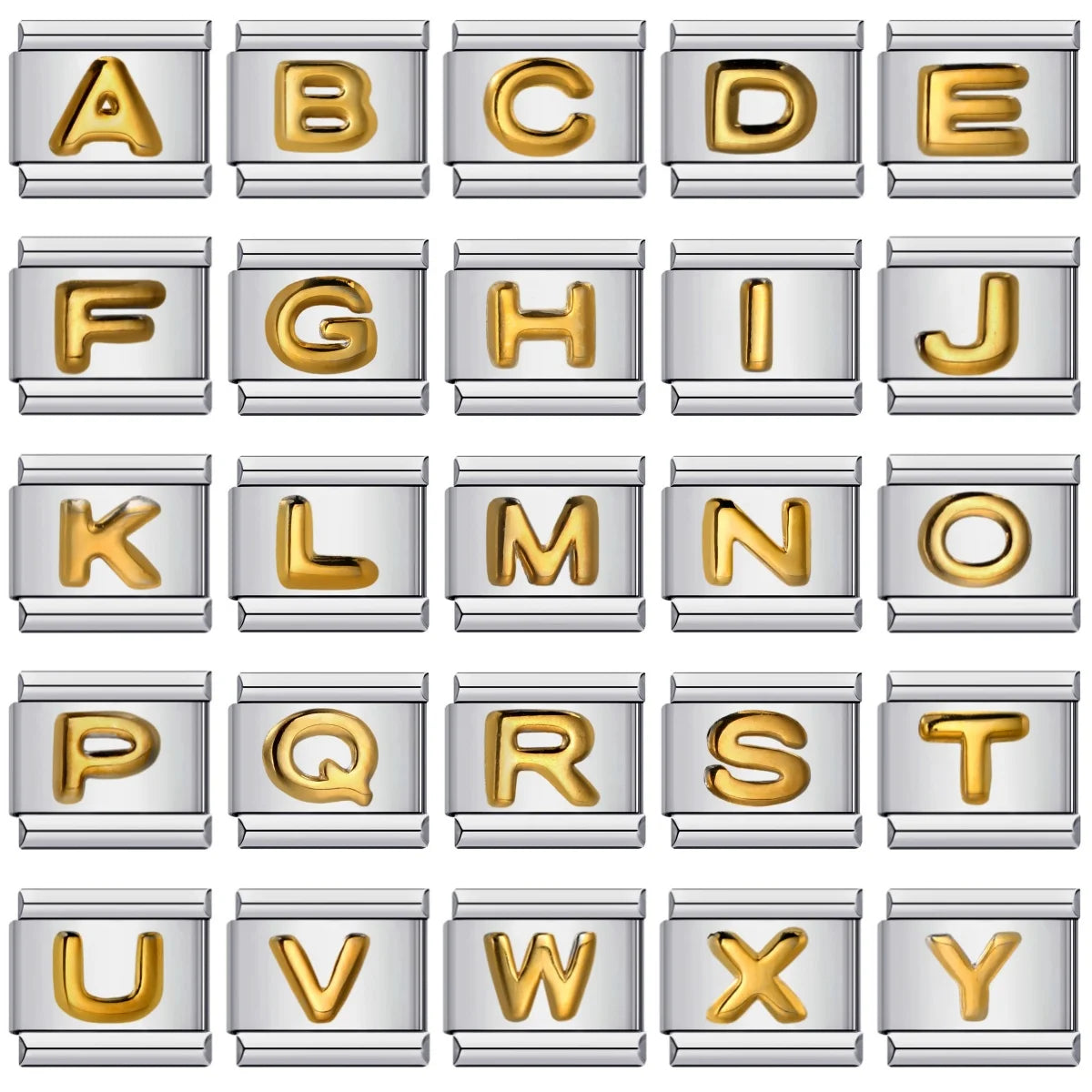 Trendy Italian Charms Bracelet 26 English A-Z Letter Name Custom Gold Color DIY Jewelry Making Gift Hand Bangle Chain Jewellry