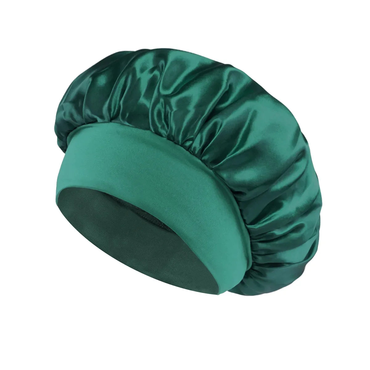 Gorro de satén para mujer, ideal para dormir y cuidar el cabello. Gorro de seda de ala ancha con banda elástica suave.
