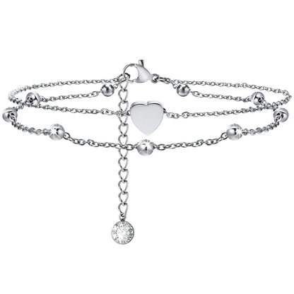 Snake Chain Anklet for Women Girls Adjustable Summer Beach Chain Anklet Bracelet Mother's Day Gifts Stainless Steel Not Allergic