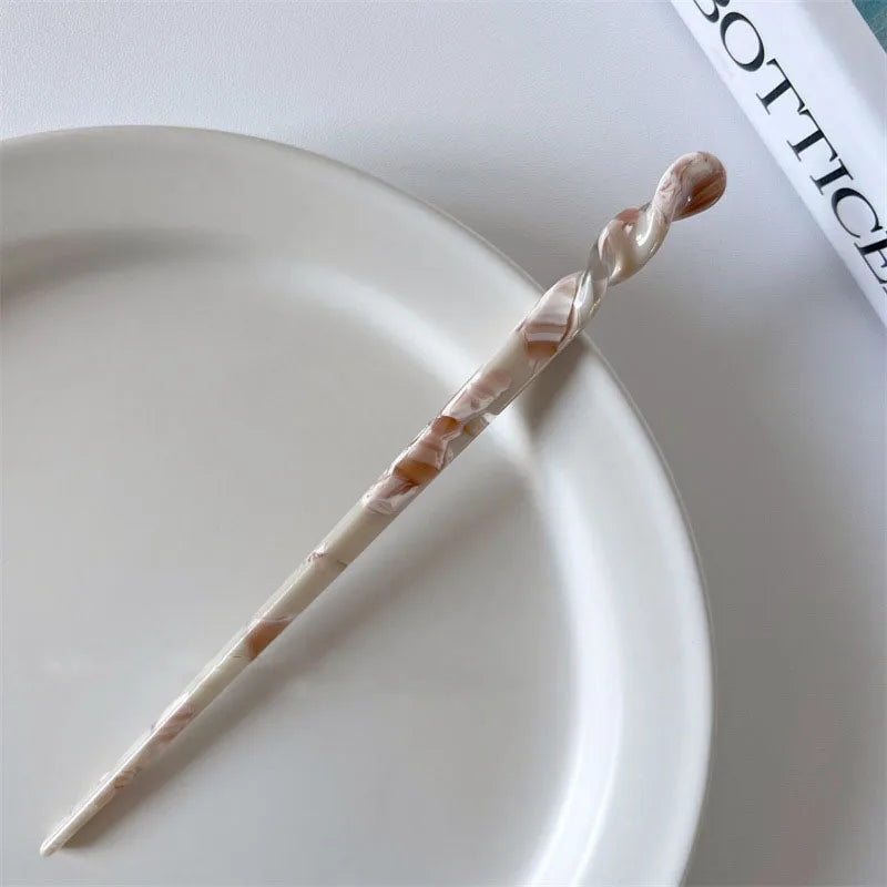 Vintage Chinese Style Hair Sticks for Women Girls Fashion Acetate Chopstick Shaped Hair Clips Pins Jewelry Hair Accessories
