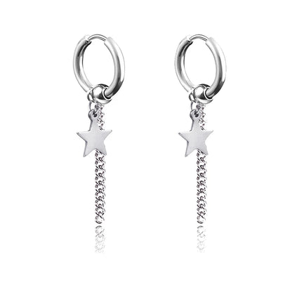 1 Pairs Fashion Punk Gothic Stainless Steel Drop Earrings Studs for Women Men Gothic Street Pop Hip Hop Rock Ear Jewelry Gift