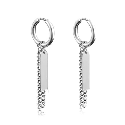 1 Pairs Fashion Punk Gothic Stainless Steel Drop Earrings Studs for Women Men Gothic Street Pop Hip Hop Rock Ear Jewelry Gift