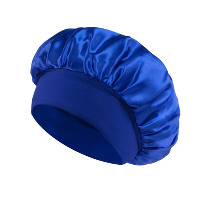 Gorro de satén para mujer, ideal para dormir y cuidar el cabello. Gorro de seda de ala ancha con banda elástica suave.